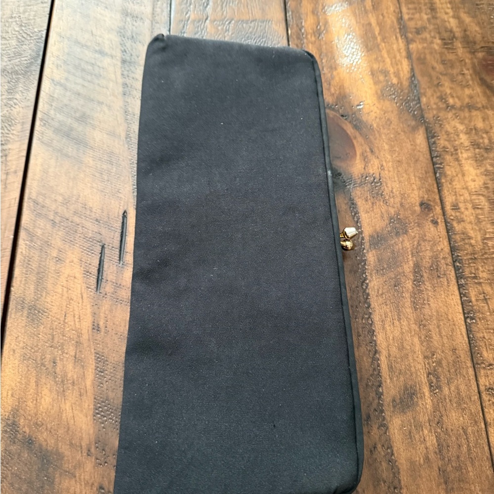 Vintage Harry Levine Classic black clutch long narrow with kiss lock - Picture 2 of 6